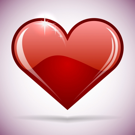 Ilustración de Glossy red heart vector illustration  - Imagen libre de derechos