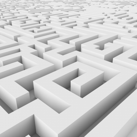 Endless maze 3D render.の写真素材