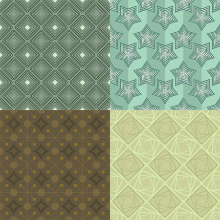 Set of 4 seamless geometric vector patterns.のイラスト素材