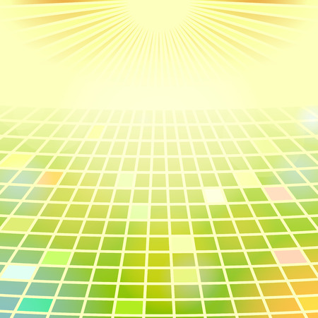 Abstract yellow and green mosaic background with copy space.のイラスト素材