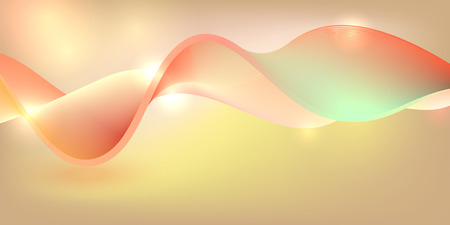 Abstract yellow and red wave vector background with copy space のイラスト素材
