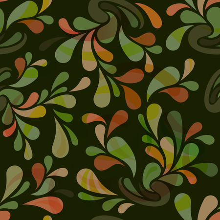Seamless dark green floral wallpaper pattern.のイラスト素材