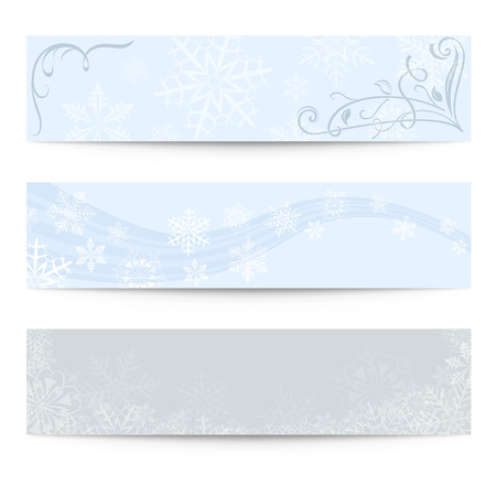 Abstract blank winter horizontal vector banners.のイラスト素材