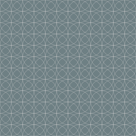 Grey seamless geometric circles vector wallpaper pattern.のイラスト素材