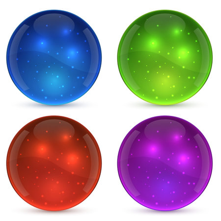 Color shiny glass ball isolated on white background.のイラスト素材