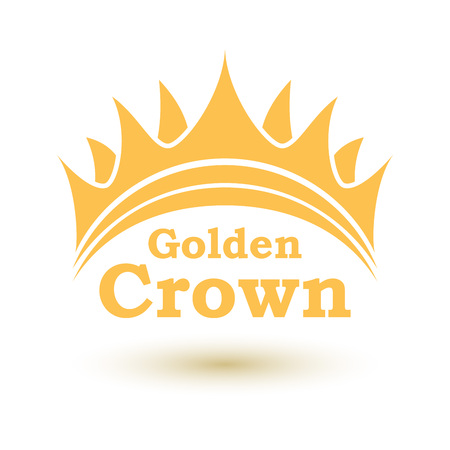 Simple golden crown emblem vector template with copy space.のイラスト素材