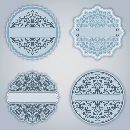 Vintage winter labels set with copy space.のイラスト素材