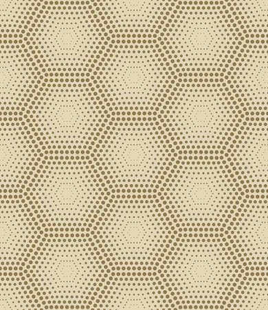 Beige hexagon shaped dots seamless vector pattern.のイラスト素材