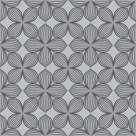 Grey seamless floral monochrome vector pattern.のイラスト素材