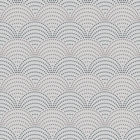 Grey wave shaped circles seamless vector pattern.のイラスト素材