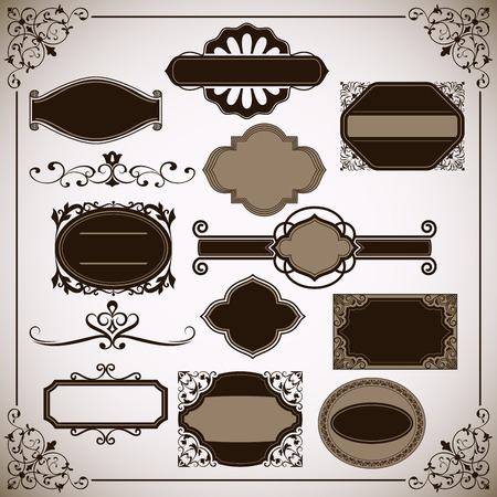 Abstract vintage frame vector templates with copy space.のイラスト素材