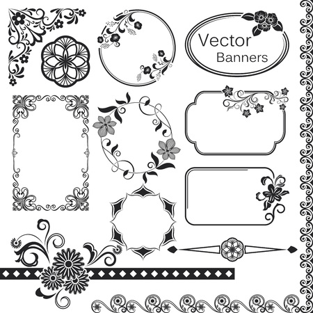 Abstract vintage frame vector templates with copy space.のイラスト素材