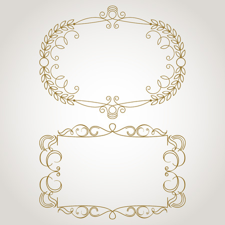 Abstract vintage frame vector templates with copy space.のイラスト素材