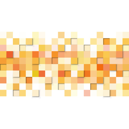 Abstract yellow and orange squares vector background with white copy space.のイラスト素材