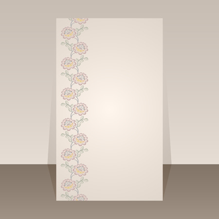 Flower border vector page template with copy space.のイラスト素材