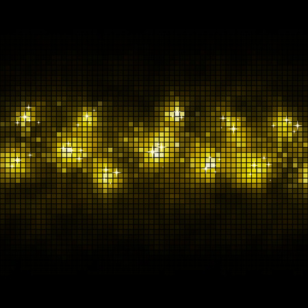 Abstract gold mosaic stripe with black copy space vector background.のイラスト素材