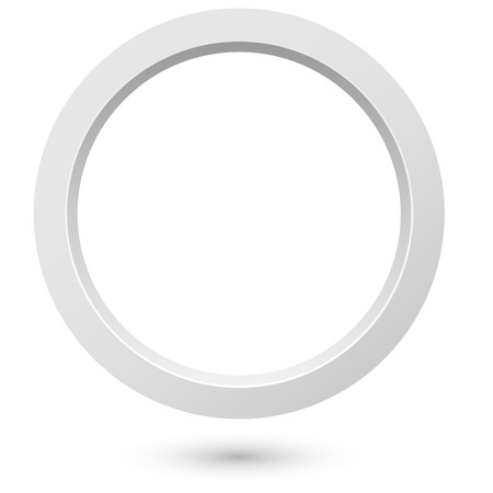 Abstract white 3d ring isolated on white background.のイラスト素材