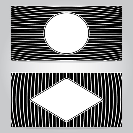Black and white stripes business card vector template.のイラスト素材