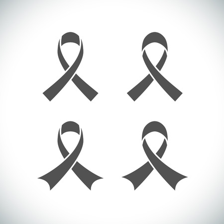Awareness ribbon flat icons vector set isolated on white background.のイラスト素材