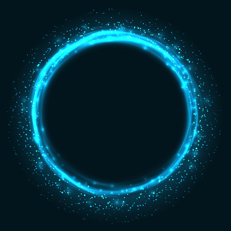 Abstract glowing circle vector background. Light round frame with copy space.のイラスト素材