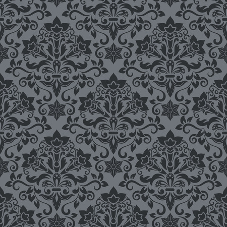 Dark grey and black vintage wallpaper pattern vector illustration.のイラスト素材