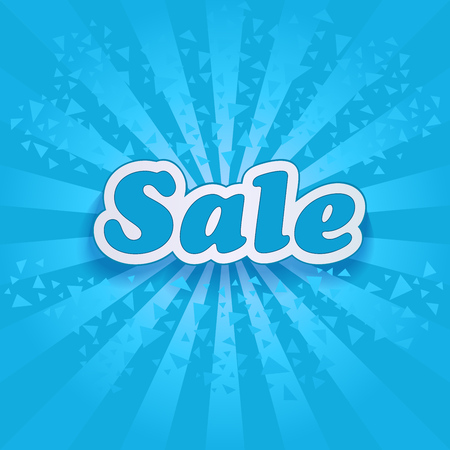 Blue sunburst winter sale vector poster template.のイラスト素材