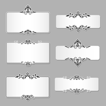 Floral vintage frame cards vector template with copy space. Retro greeting card designs.のイラスト素材