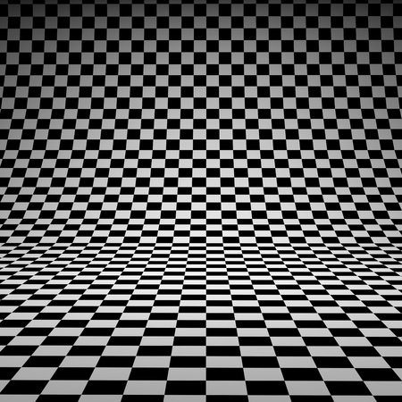 Black and white checker 3D studio background. 3D rendering.の写真素材