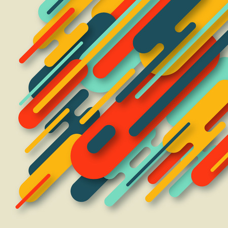 Colorful rounded stripes corner decoration element. Modern dynamic design background. EPS10 vector illustration.のイラスト素材