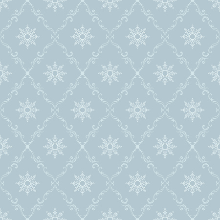 Seamless snowflake vector background. Christmas winter pattern.のイラスト素材