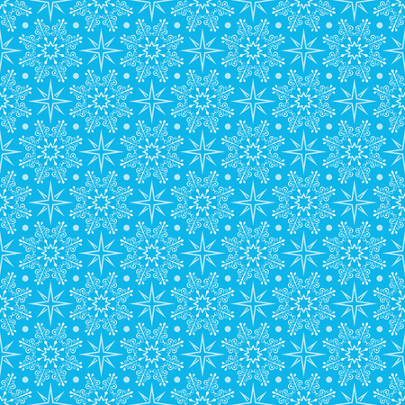 Seamless snowflake blue vector background. Christmas winter pattern.のイラスト素材