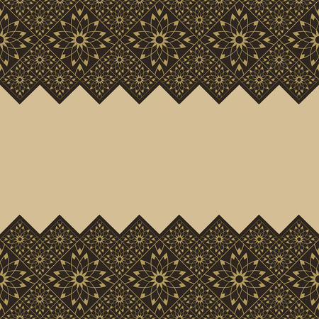 Angular gold pattern ornament borders with copy space. Vector illustration.のイラスト素材