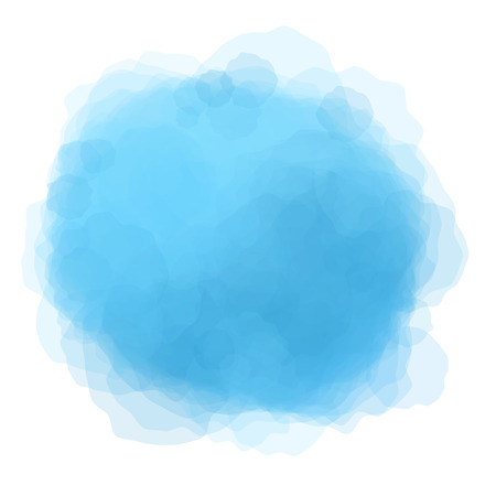 Blue watercolor round spot on white background. Vector illustration.のイラスト素材