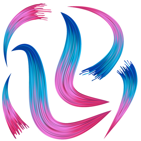 Colorful brush stroke isolated on white background. Vector illustration.のイラスト素材