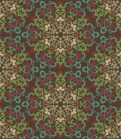 Seamless vintage ornate floral vector pattern. Retro floral seamless wallpaper. Vector illustration.のイラスト素材