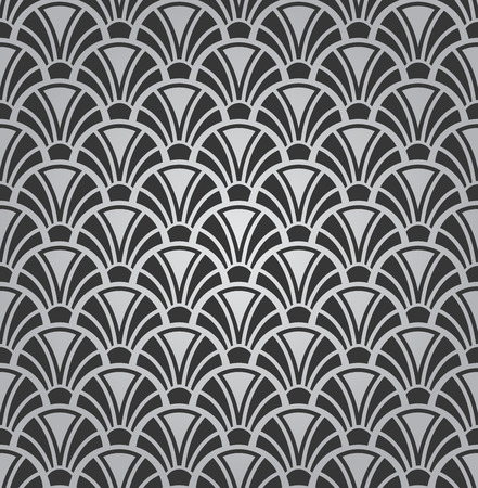 Black and white simple arc shapes pattern. Modern wallpaper design. Vector illustration.のイラスト素材
