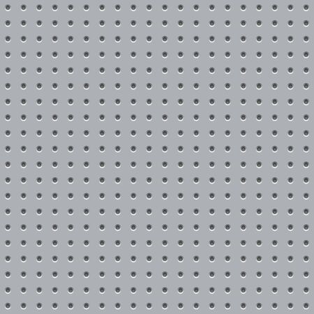 Metal plate with hole pattern vector background. Seamless industrial pattern.のイラスト素材