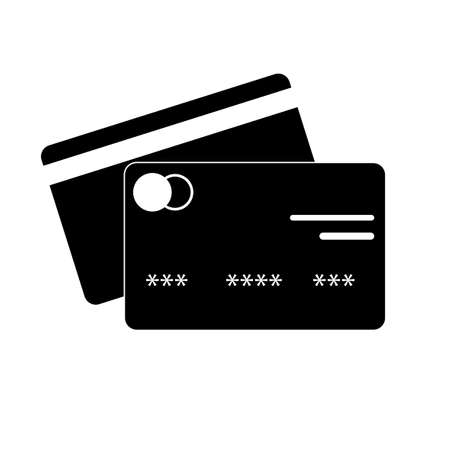 Vector credit card icon. Bank debit card. Black card for withdrawing money from an ATM. Stock Photo.のイラスト素材
