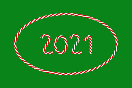 2021 from lollipops, great design for any purposes. Merry christmas. Family holidays. Winter poster. Stock imageのイラスト素材