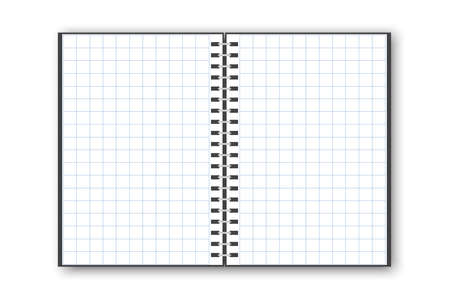 Striped notebook, great design for any purposes. White notebook mockup isolated. Stock image.のイラスト素材