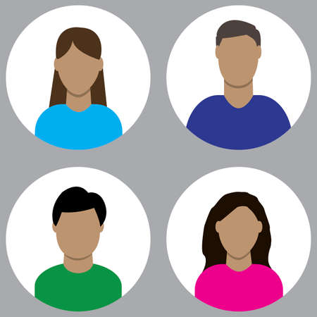 Blank faces. Business concept. Female symbol. Social network. Stock image. Vector illustration. EPS 10.のイラスト素材