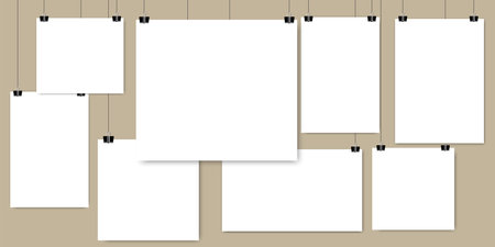 Notebook paper. Isolated vector. Line vector. Realistic sheets with adhesive tapes for paper design....