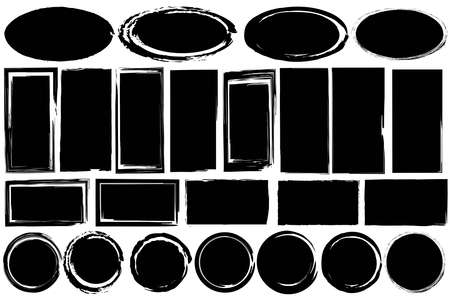 Watercolor brush grunge shapes for banner design. Grunge background. Ink drops. Vector illustration. Stock image.のイラスト素材