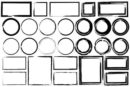 Watercolor brush grunge shapes for banner design. Grunge background. Ink drops. Vector illustration. Stock image.のイラスト素材