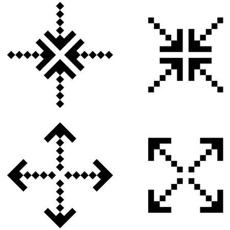 illustration with dotted arrow pointers. Digital background. Dotted arrow pointers in modern style. Vector illustration. Stock image.のイラスト素材