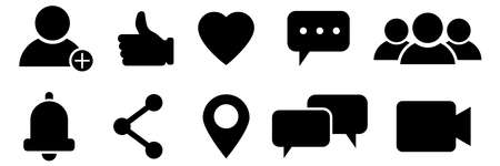 Message icon. Social conversation set. Telephone symbol. Speaker icon set. Information icon. Vector illustration. Stock image.のイラスト素材