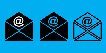 Envelopes email set. Sms chat. Communication icon. Contact page icon set. Message icon. Vector illustration. Stock image.のイラスト素材