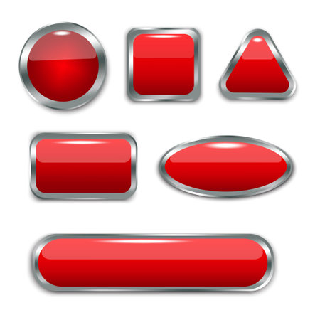 red shapes metal frame on white background. Rectangle design. Vector illustration. Stock image.のイラスト素材