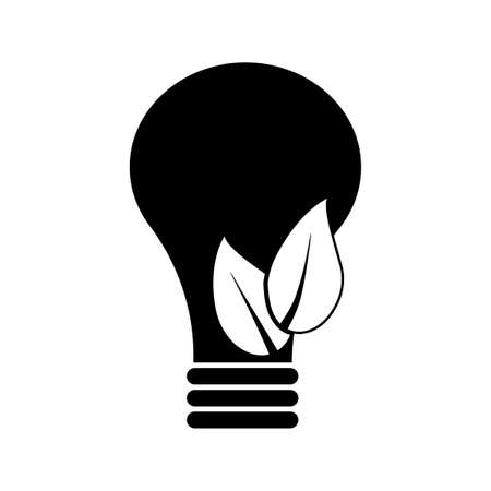 Black bulb eco emblem. Earth hour. Symbol energy. Line art. Electric engineering. Vector illustration. Stock image.のイラスト素材