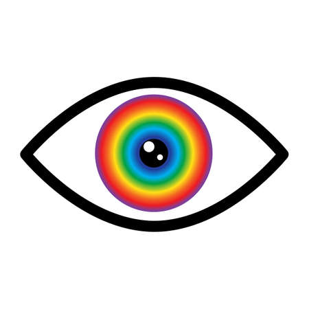 Abstract color eyeball with black eyelid. Futuristic background. Design art concept. Vector illustration. Stock imageのイラスト素材